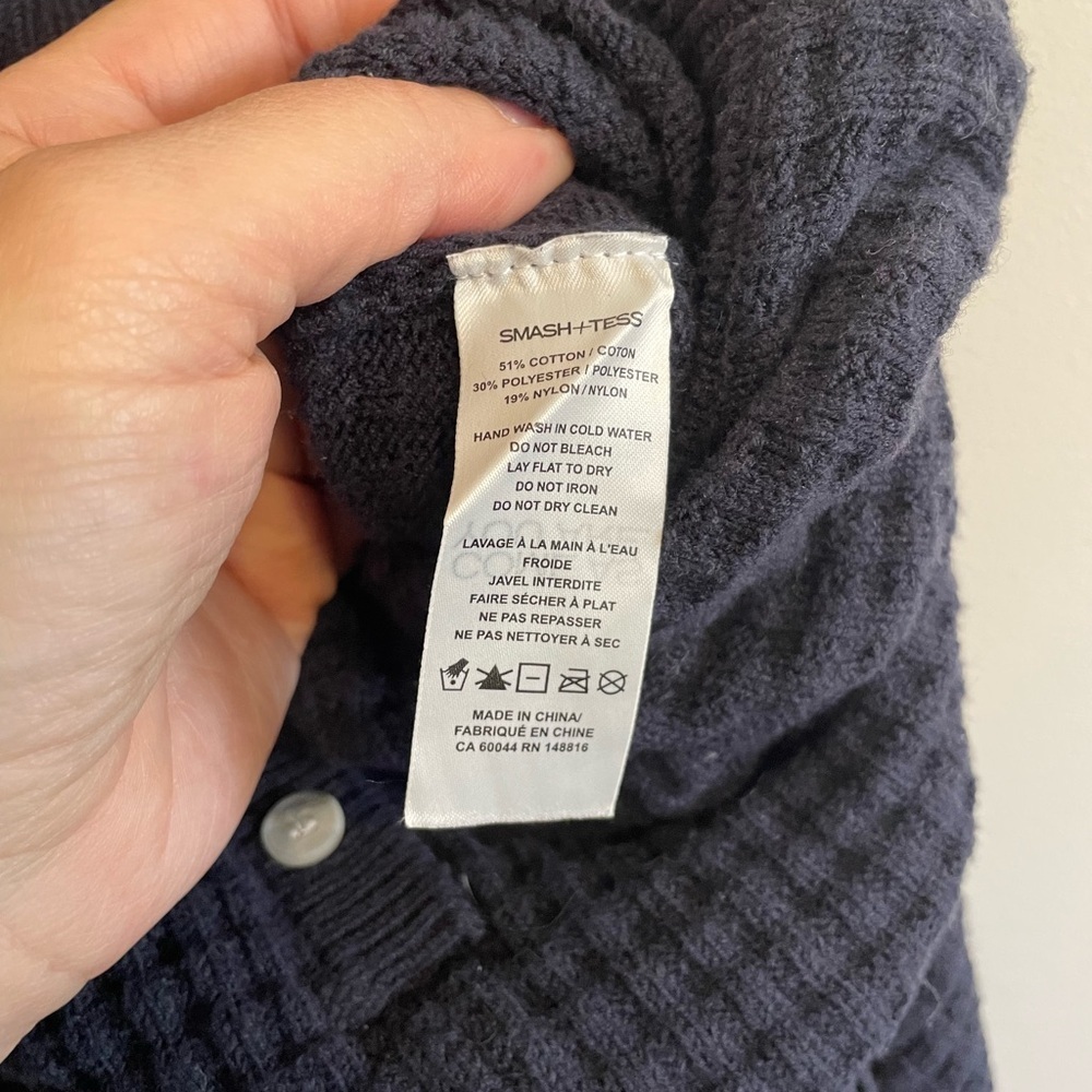SMASH+TESS- waffle-knit romper, navy, medium - Picture 4 of 4